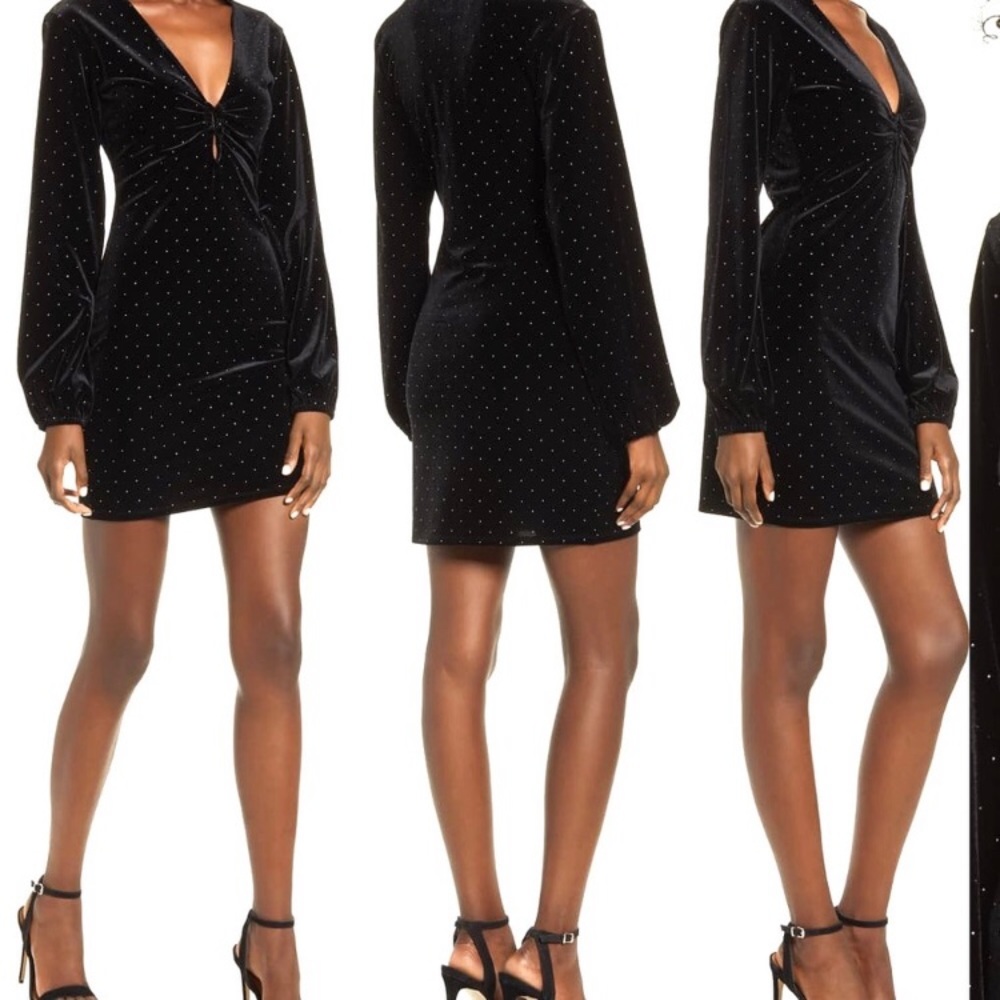 Nordstrom Leith studded velour dress Sz Small